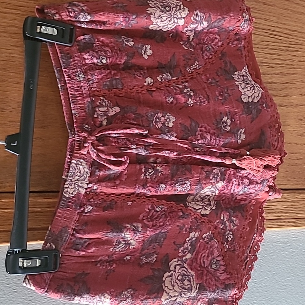 Rust Flower Pattern Shorts